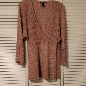 Madison Studio Pink Stripe Metallic Sweater